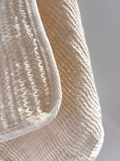 Esponja exfoliante de ducha en lino y cáñamo